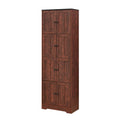 Tall Storage Cabinet With 8 Doors And 4 Shelves, Wall Storage Cabinet For Living Room, Kitchen, Office, Bedroom, Bathroom, Walnut Walnut Mdf Mdf