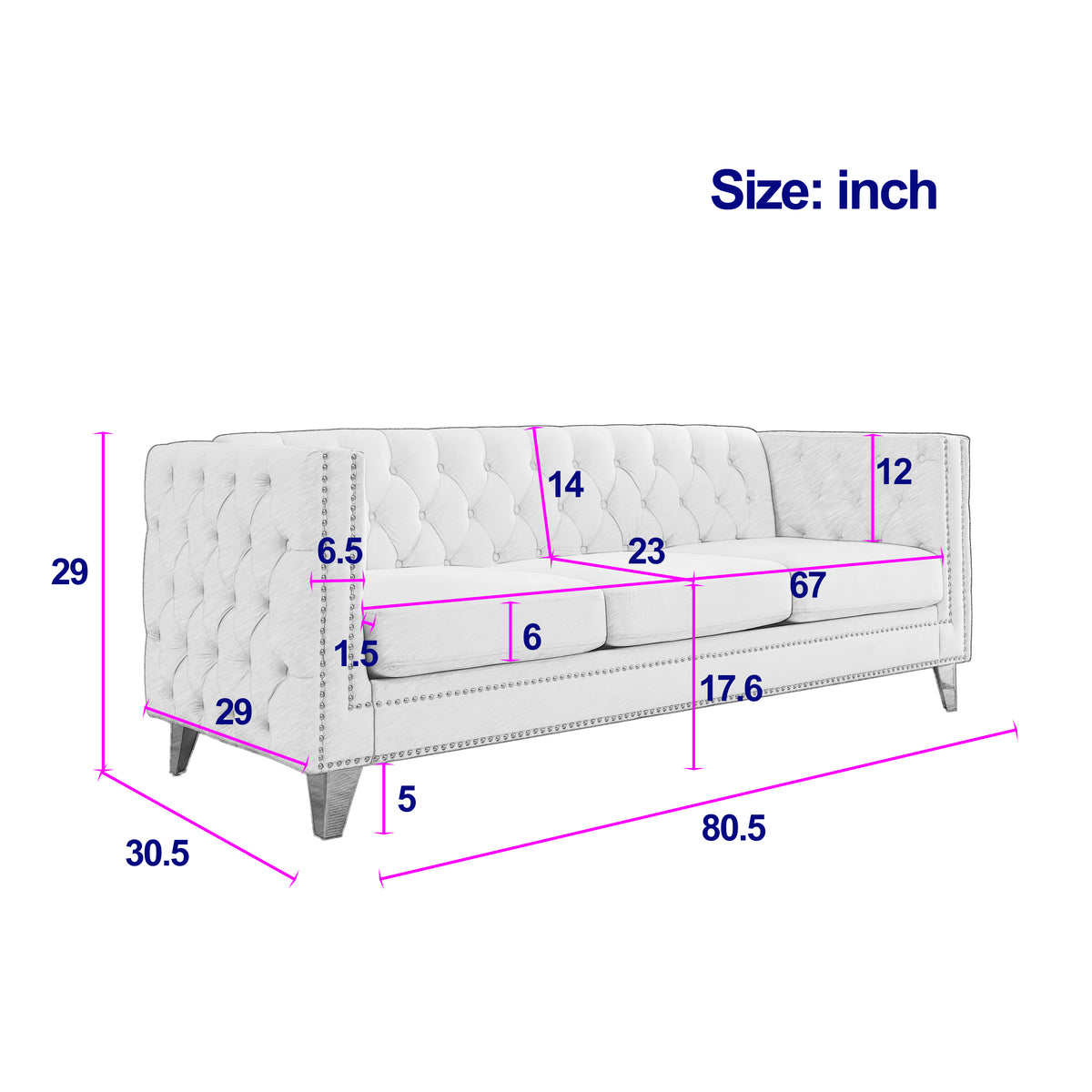 Contact Us For 3D Modeling Velvet Sofa For Living Room,Buttons Tufted Square Arm Couch, Modern Couch Upholstered Button And Metal Legs, Sofa Couch For Bedroom, Black Velvet ,2Pcs Black Foam Velvet