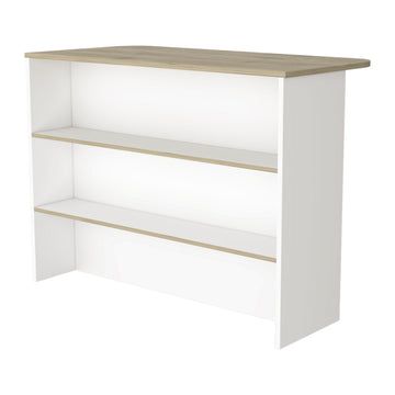 White And Light Pine 3 Tier Shelf Kitchen Island White Engineered Wood