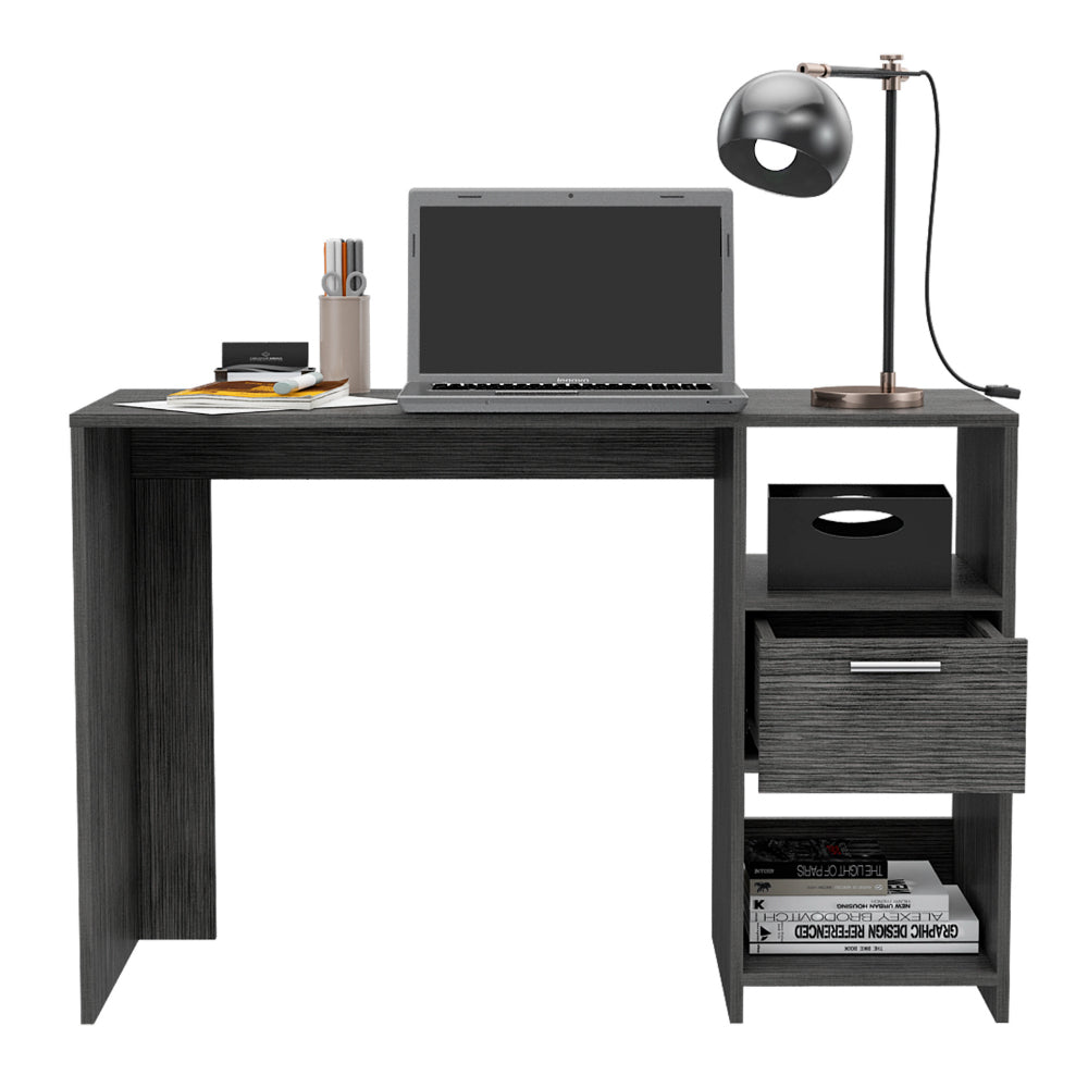 Covington 2 Shelf 1 Drawer Writing Desk Smokey Oak Brown Engineered Wood