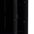 Augusta 3 Door Wardrobe With Hanging Rod Black Black Engineered Wood