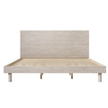 Modern Concise Style Solid Wood Grain Platform Bed Frame, King, Stone Gray Stone Gray Wood