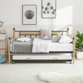 Daybed, Sofa Bed Metal Framed With Trundle Twin Size, Black, 77''L X 40.6'' W X 14.5'' H Twin Black Steel