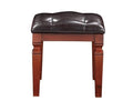 Traditional Formal Cherry Color Vanity Set W Stool Storage Drawers 1Pc Bedroom Furniture Set Tufted Seat Stool Cherry Bedroom Traditional Poplar Rubber Wood