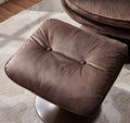 Swivel Leisure Chair Lounge Chair Velvet Chocolate Color With Stool Chocolate Velvet