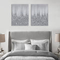 Heavily Embellished 2 Piece Canvas Wall Art Set Silver Mdf