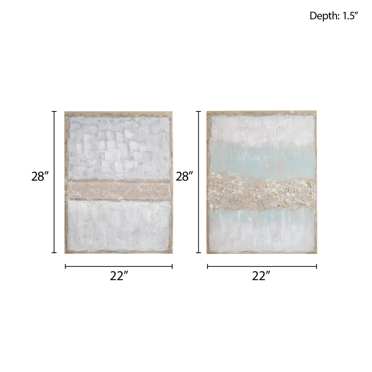 Hand Embellished Glitter 2 Piece Canvas Wall Art Set Multi Mdf