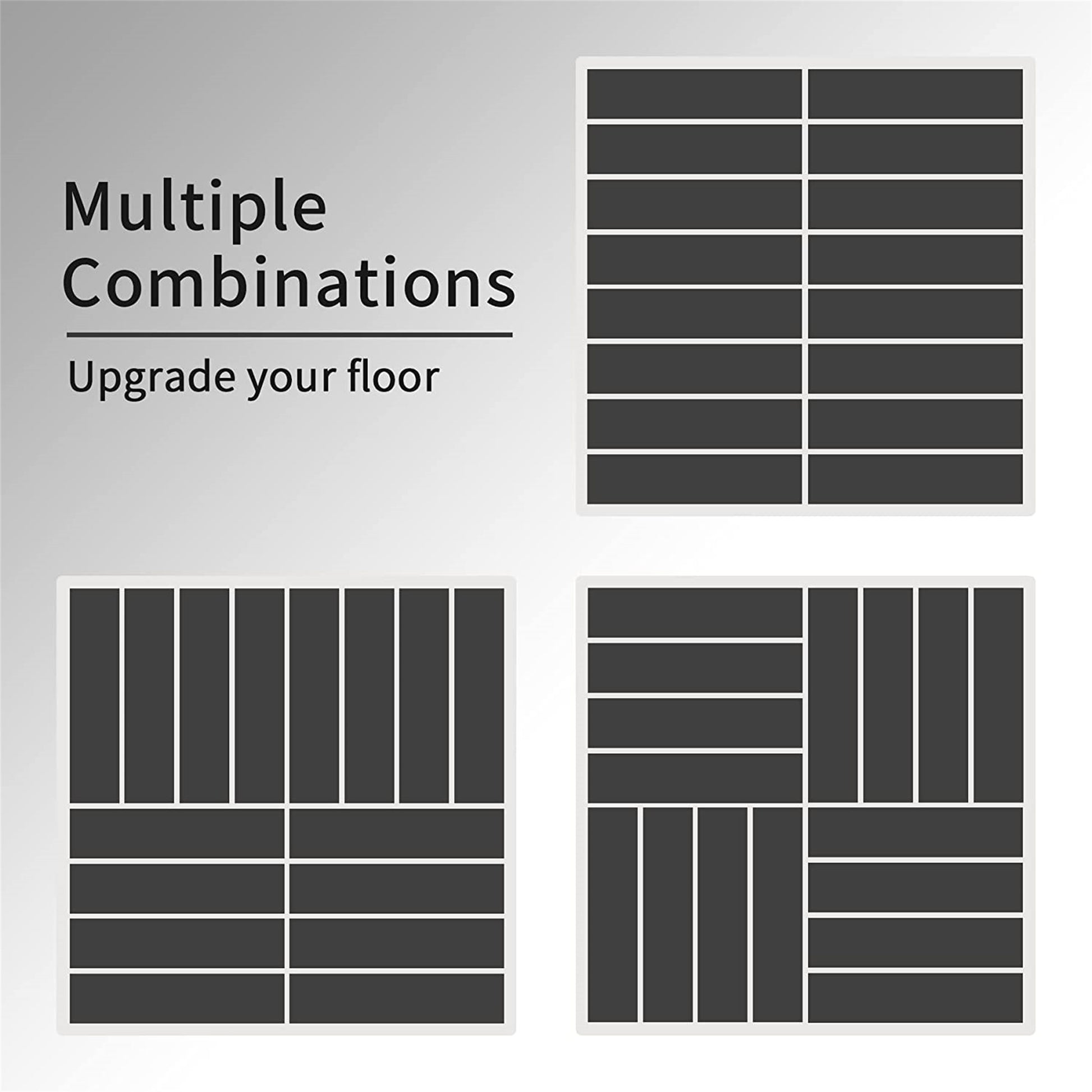 Patio Interlocking Deck Tiles, 12"X12" Square Composite Decking Tiles, Four Slat Plastic Outdoor Flooring Tile All Weather For Balcony Porch Backyard, Dark Grey, Pack Of 27 Grey Plastic