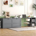 Queen Size Murphy Bed With Rotable Desk, Gray Box Spring Not Required Queen Gray Wood Bedroom Pine Bed Frame Solid Wood Mdf