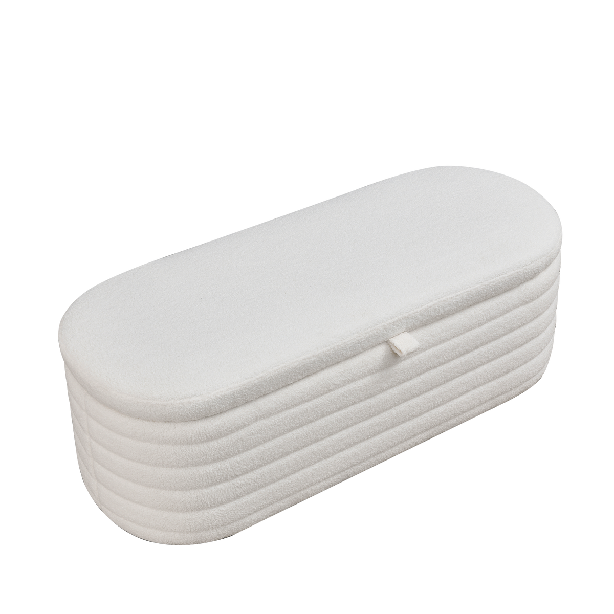Video Welike Length 45.5 Inchesstorage Ottoman Bench Upholstered Fabric Storage Bench End Of Bed Stool With Safety Hinge For Bedroom, Living Room, Entryway,Teddy White Ivory Ivory Foam Fabric