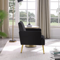 Reading Armchair Living Room Comfy Accent Chairs, Bedroom Chairs For Office Bedroom With Arm Rest, Lounge Chair For Office And Study Black Velvet