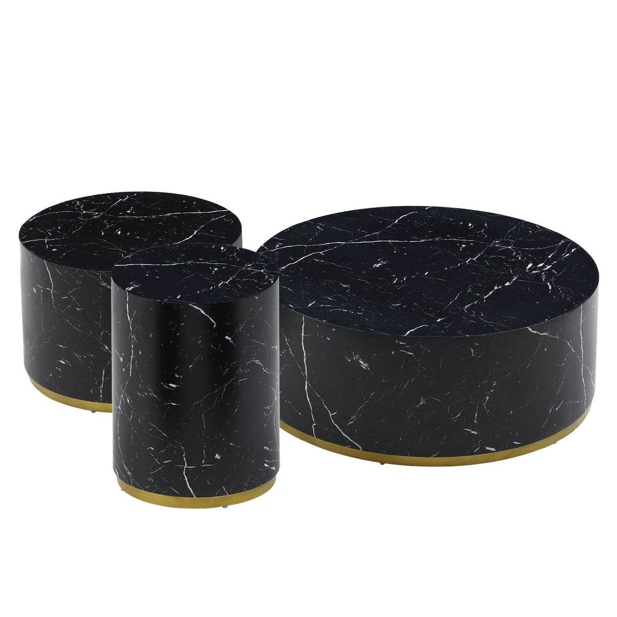 15.75Inch Round Sidetable For Living Room Fully Assembled Black Black Mdf
