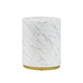 15.75Inch Round Sidetable For Living Room Fully Assembled White White Mdf