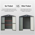 Outdoor Storage Shed 6.5'X 4.2', Metal Garden Shed For Bike, Trash Can, Tools, Lawn Mowers,Galvanized Steel Outdoor Storage Cabinet With Lockable Door For Backyard, Patio, Lawn 6.5X4.2Ft, Black Black Metal