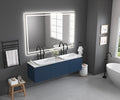 72In. W X 48In. H Oversized Rectangular Black Framed Led Mirror Anti Fog Dimmable Wall Mount Bathroom Vanity Mirror Hd Wall Mirror Kit For Gym And Dance Studio 48X 72Inches With Safety Ba Gold Aluminium