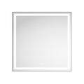 48X 48Inch Led Mirror Bathroom Vanity Mirror With Back Light, Wall Mount Anti Fog Memory Large Adjustable Vanity Mirror Gun Ash Aluminium