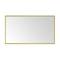 96In. W X 48In. H Metal Framed Bathroom Mirror For Wall, X Inch Rectangle Mirror, Bathroom Vanity Mirror Farmhouse, Anti Rust, Hangs Horizontally Or Vertiy Gold Aluminium