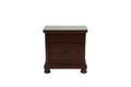 Nightstand In Antique Cherry Dark Brown Wood
