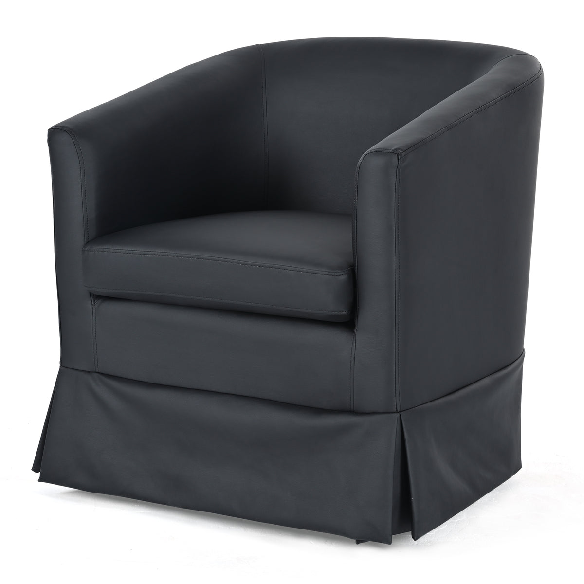 27.36" Wide Swivel Chair Black Pu Pu