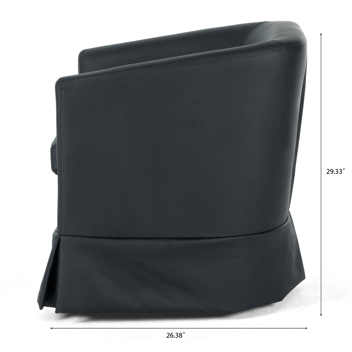 27.36" Wide Swivel Chair Black Pu Pu