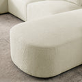 U Shape Sectional Sofa Including Two Single Seats And Two Chaises, Modular Sofa, Diy Combination, Loop Yarn Fabric, Beige Ivory Wood Medium Soft Tight Back Eucalyptus Square Arms Polyester 5 Seat
