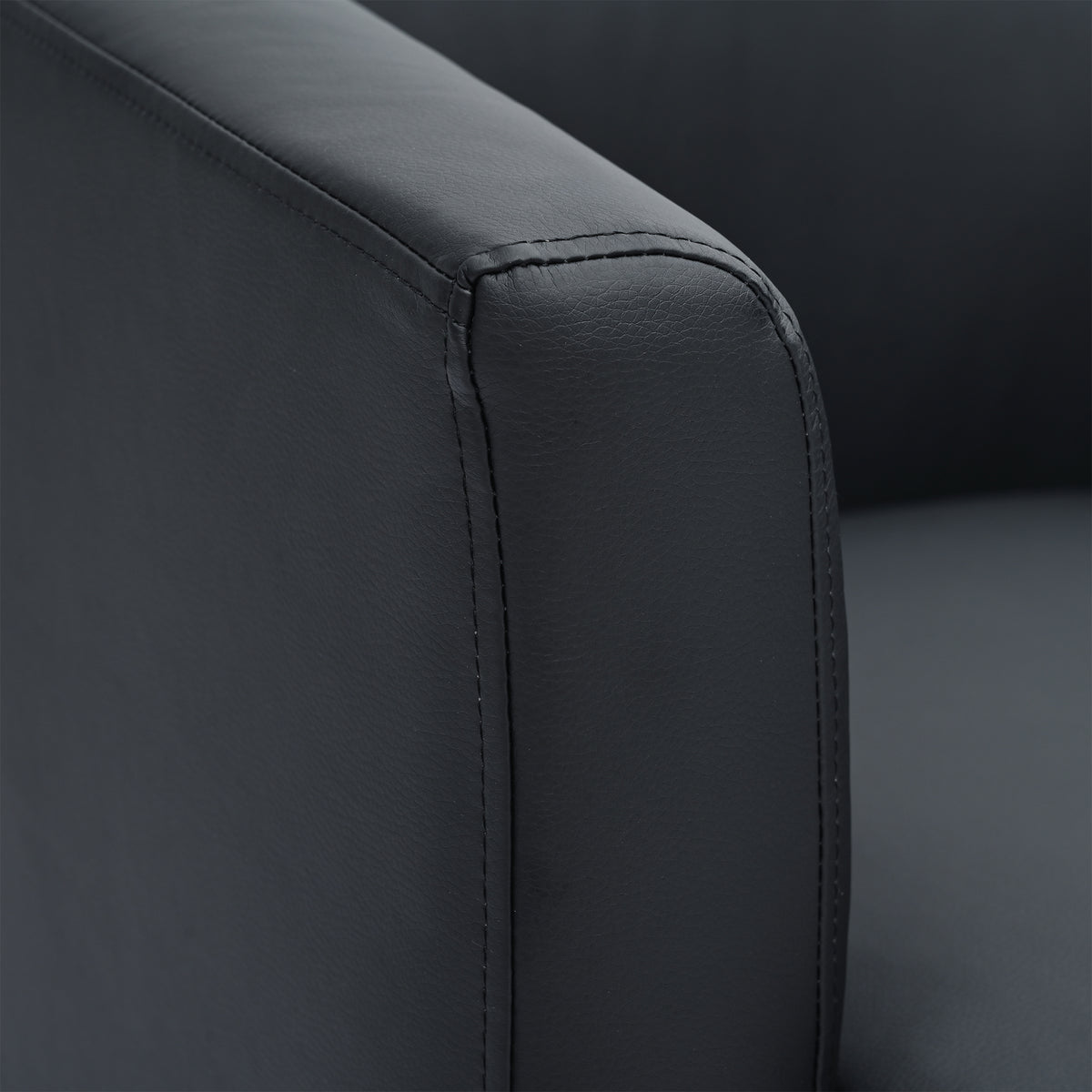 27.36" Wide Swivel Chair Black Pu Pu
