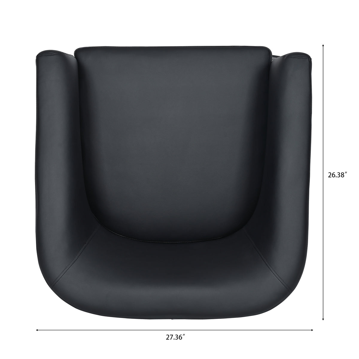 27.36" Wide Swivel Chair Black Pu Pu