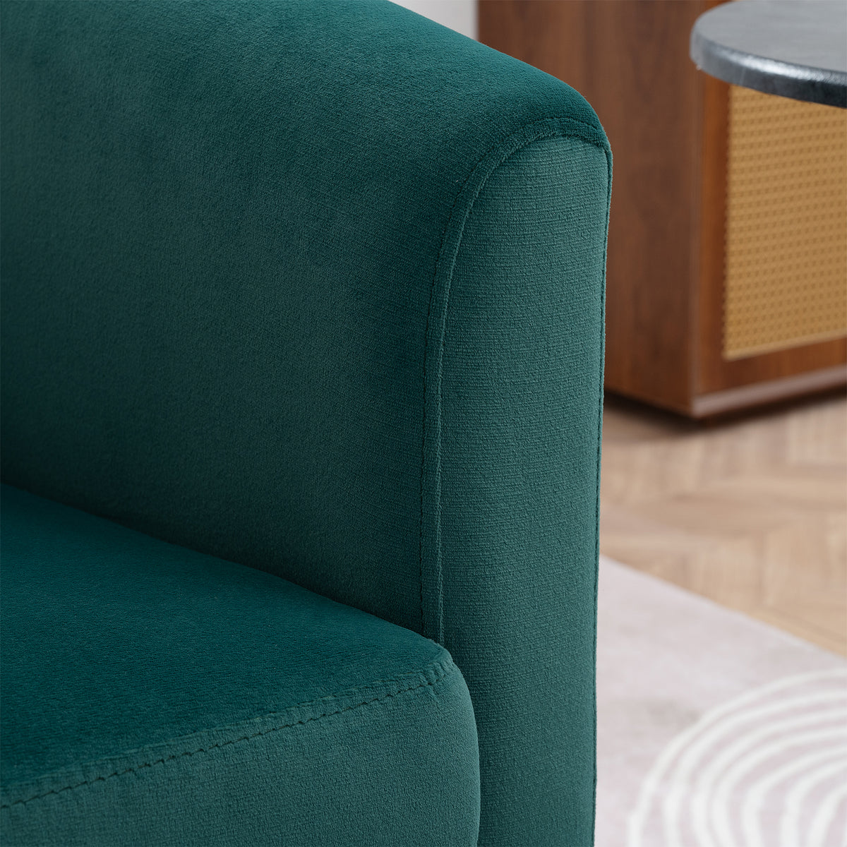 27.36" Wide Swivel Chair Green Polyester