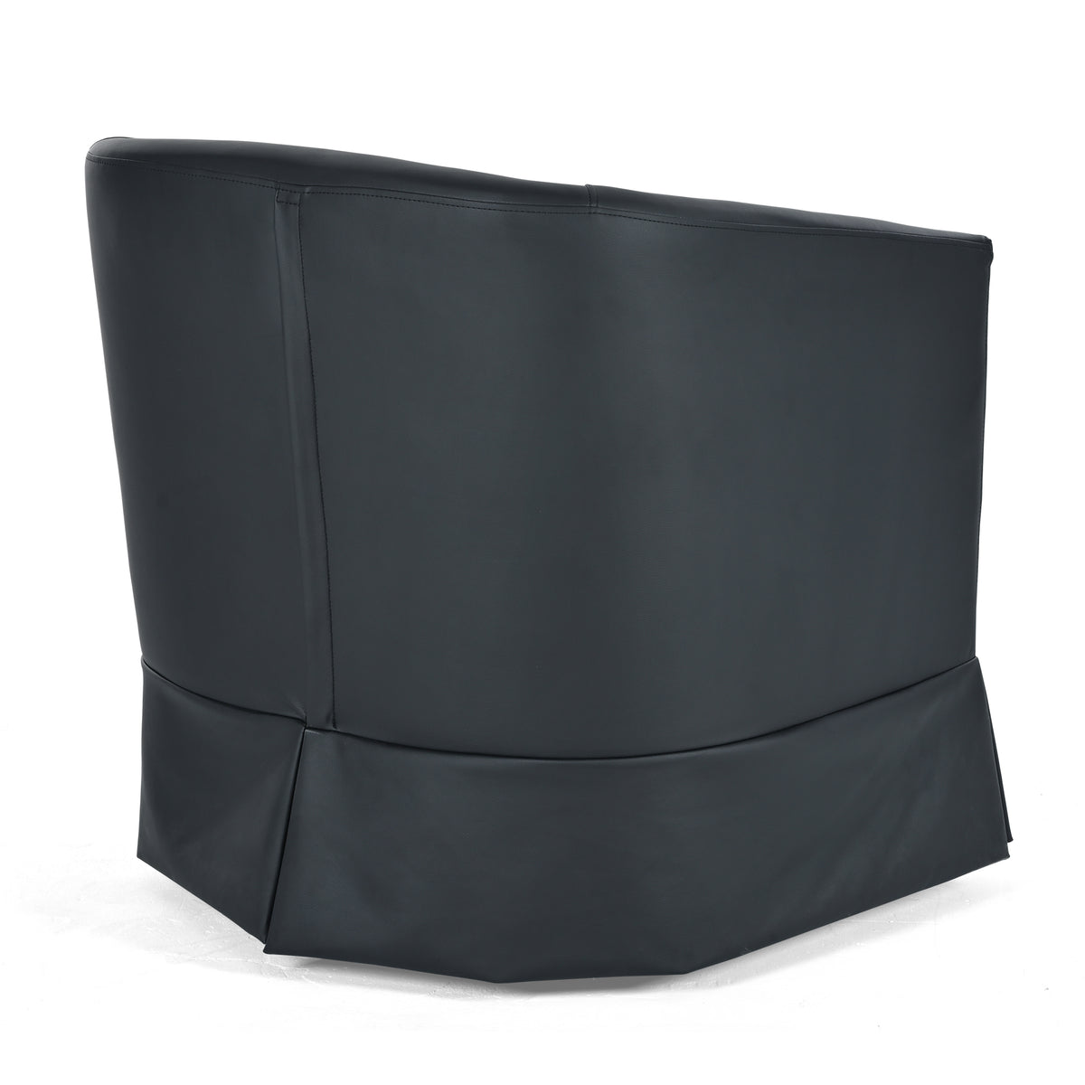27.36" Wide Swivel Chair Black Pu Pu