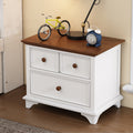 3 Pieces Wooden Captain Bedroom Set Twin Bed With Trundle, Nightstand And Dresser, White Walnut White Walnut Wood