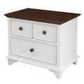2 Pieces Wooden Captain Bedroom Set Twin Bed With Trundle And Nightstand,White Walnut White Walnut Wood