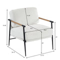 Leisure Chair Lounge Chair Velvet White Color White Fabric