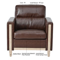 1 Seater Sofa For Living Room Brown Pu Pu