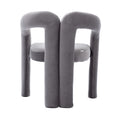 Coolmore Contemporary Designed Velvet Fabric Upholstered Accent Dining Chair Barrel Side Chairs Kitchen Armchair For Living Room Set Of 2 Gray Velvet Gray Foam Velvet
