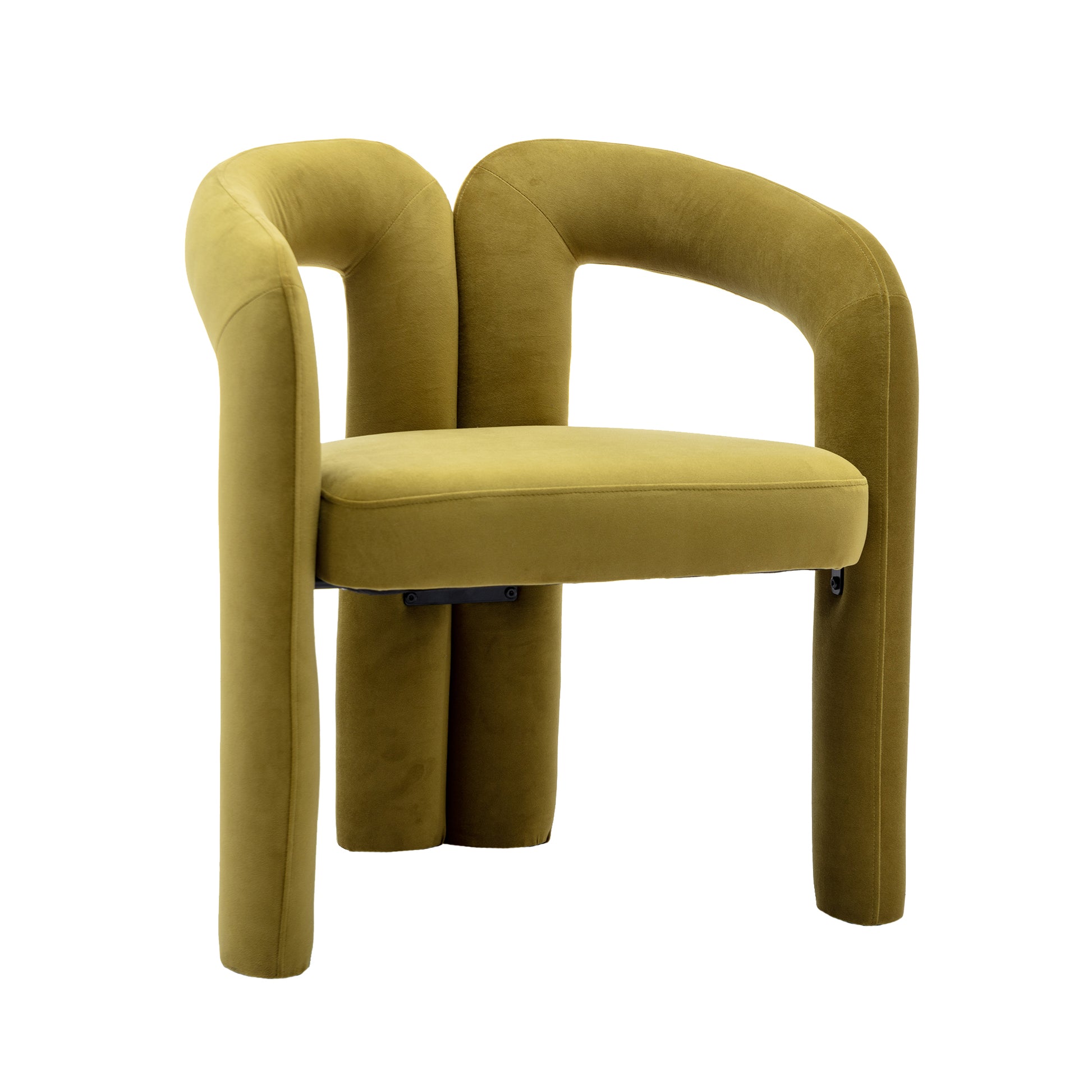 Coolmore Contemporary Designed Velvet Fabric Upholstered Accent Dining Chair Barrel Side Chairs Kitchen Armchair For Living Room Set Of 2 Olive Velvet Olive Foam Velvet