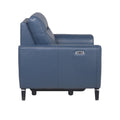 Fashionable Ocean Blue Leather Reclining Chair Dual Power Mechanism, High Leg Style Stylish Comfort Package Dark Blue Foam Leather