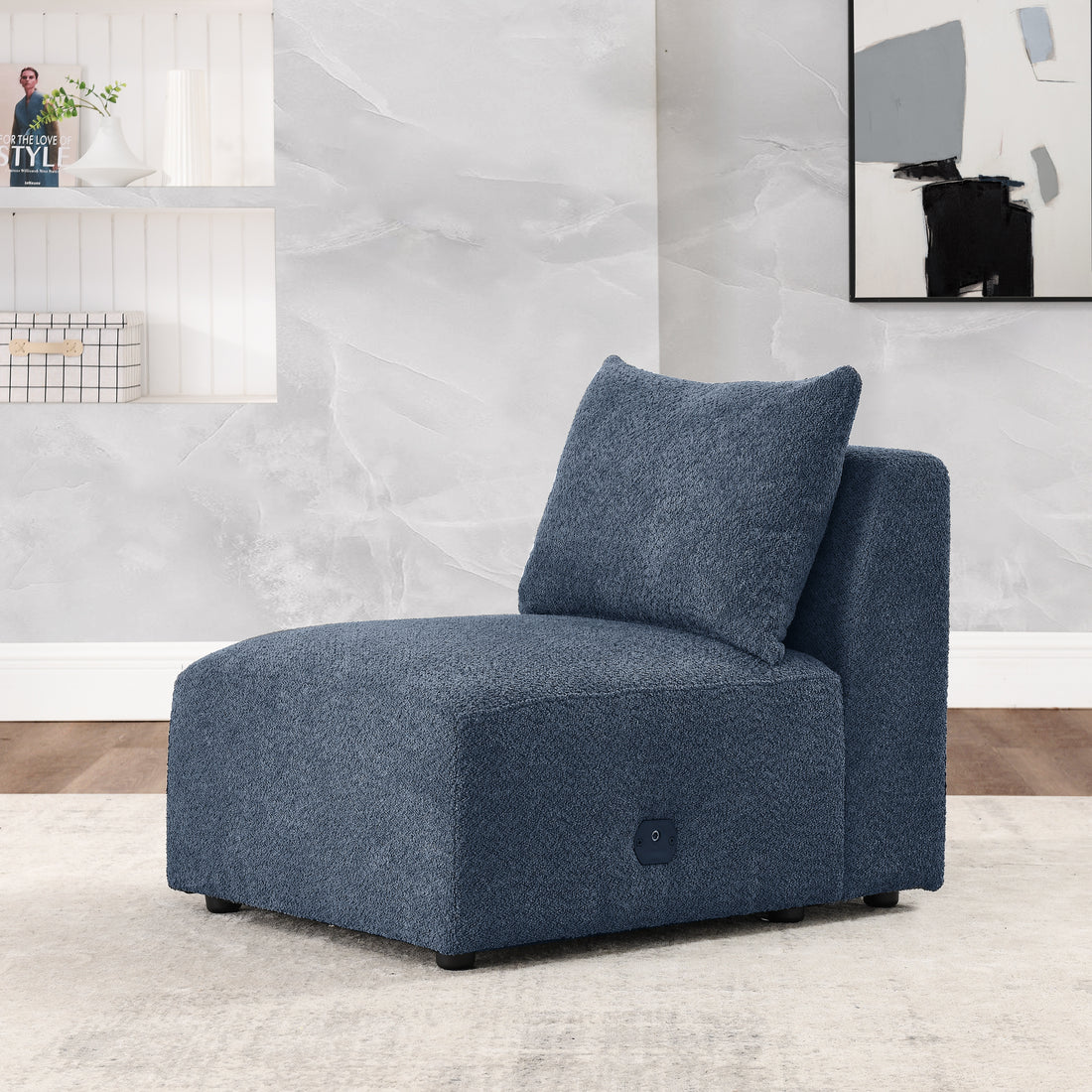 Single Chair For Modular Sofa Navy Foam