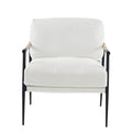 Leisure Chair Lounge Chair Velvet White Color White Fabric