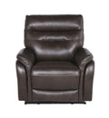 Contemporary Top Grain Leather Recliner Set Power Footrest, Power Headrest Control Panel, Usb Port, Home Button Coffee Foam Leather