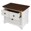 2 Pieces Wooden Captain Bedroom Set Twin Bed With Trundle And Nightstand,White Walnut White Walnut Wood