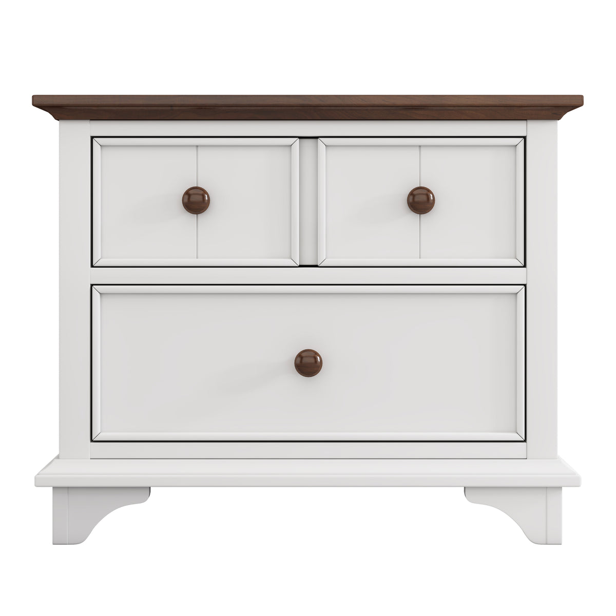 3 Pieces Wooden Captain Bedroom Set Twin Bed With Trundle, Nightstand And Dresser, White Walnut White Walnut Wood