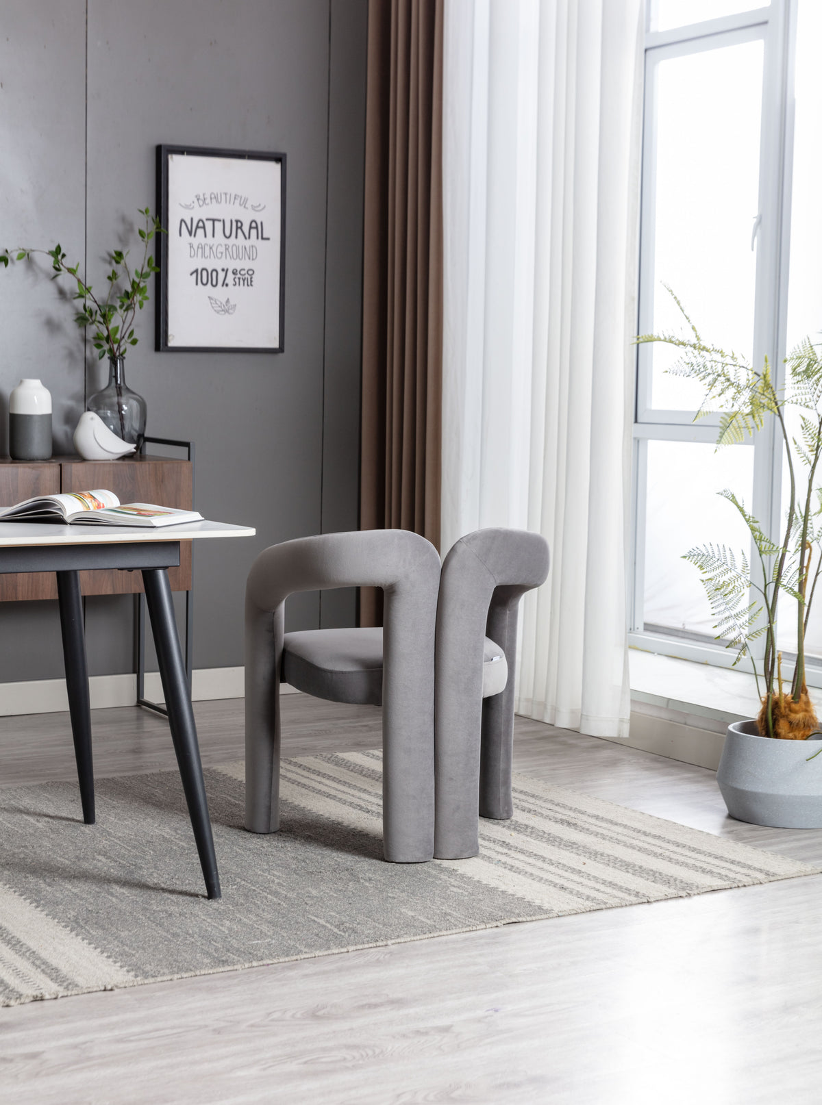 Coolmore Contemporary Designed Velvet Fabric Upholstered Accent Dining Chair Barrel Side Chairs Kitchen Armchair For Living Room Set Of 2 Gray Velvet Gray Foam Velvet