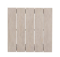Durable Outdoor End Table Solid Aluminum Construction, Whitewashed Birch Look Natural Charm, Adjustable Levelers Light Gray Aluminium