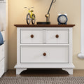 2 Pieces Wooden Captain Bedroom Set Twin Bed With Trundle And Nightstand,White Walnut White Walnut Wood
