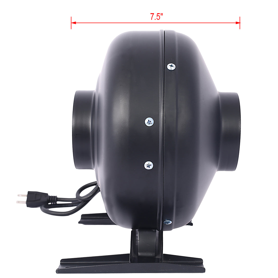 4 Inch 203 Cfm Inline Duct Fan: Air Circulation Vent Blower For Hydroponics, Basements, And Kitchens Black Steel