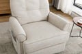 Reclining Chair 270 Degree Swivel Recliner Chairs With Usb Port, Side Pocket And Touch Sensitive Lamp For Living Room, Bedroom, Cream Cream Linen