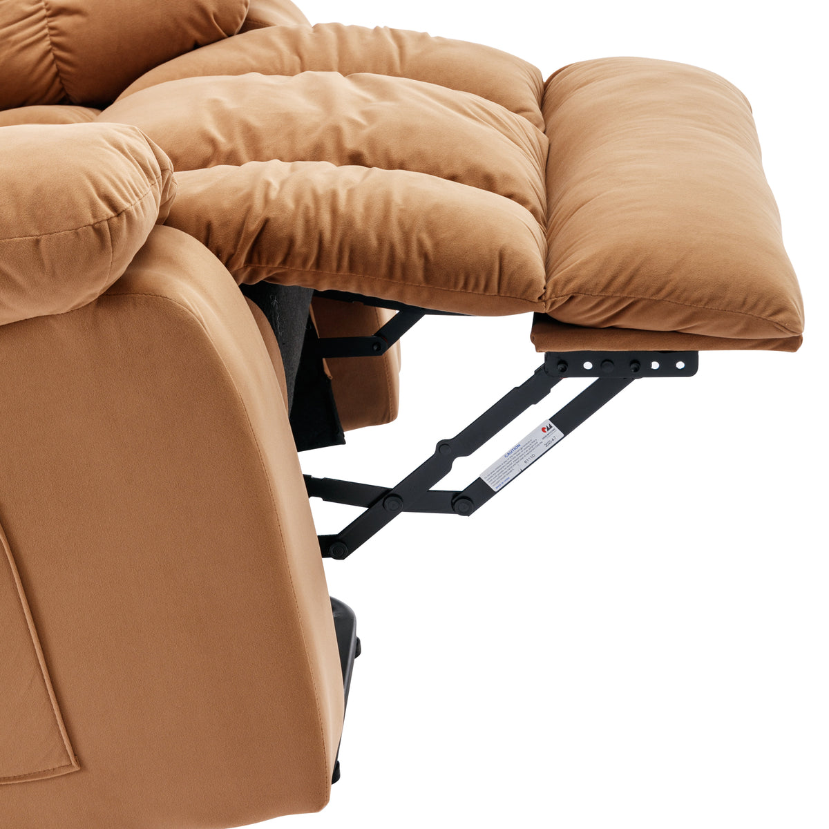 Massage Recliner Chair Electric Power Lift Recliner Chairs With Heat, Vibration, Side Pocket For Living Room, Bedroom, Light Brown Light Brown Velvet