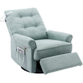 Reclining Chair 270 Degree Swivel Recliner Chairs With Usb Port, Side Pocket And Touch Sensitive Lamp For Living Room, Bedroom, Lotus Green Green Linen