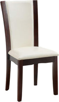 Style Comfort Contemporary 2Pcs Side Chairs Dark Cherry And Whitecushion Seat Kitchen Dining Room Furniture White Brown Dining Room Contemporary,Modern Dining Chairs Solid Back Solid Wood