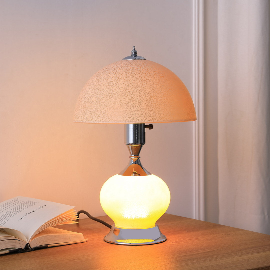 15.75"H Erte Blush Pink Art Deco Glass W Night Light Table Lamp Silver Metal